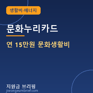 문화누리카드 연 15만원 문화생활비
