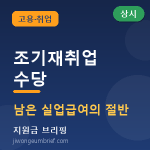 💼 조기재취업수당, 남은 실업급여 절반 돌려받는 법 [🟢 상시 신청]