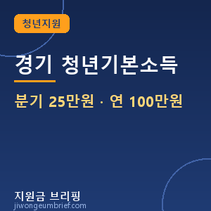 경기 청년기본소득 분기 25만원 · 연 100만원
