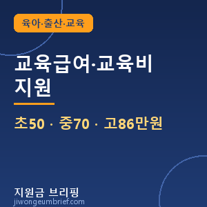 교육급여·교육비 지원 초50 · 중70 · 고86만원