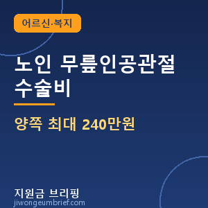 노인 무릎인공관절 수술비 양쪽 최대 240만원