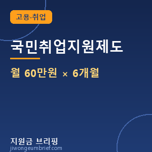 국민취업지원제도 월 60만원 × 6개월