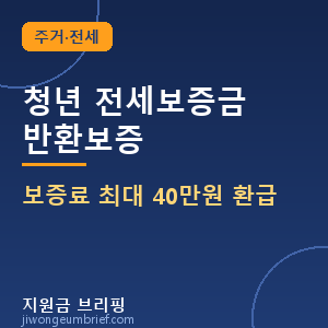 청년 전세보증금 반환보증 보증료 최대 40만원 환급
