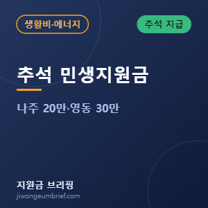 추석 민생회복지원금 지역별 총정리 안내