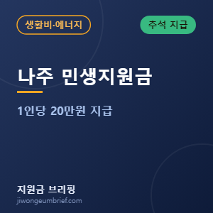나주시 추석 민생회복지원금 20만원 안내