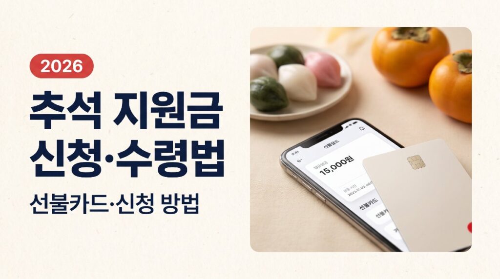 2026 추석 지자체 민생지원금 신청·수령 방법 총정리 — 놓치면 소멸
