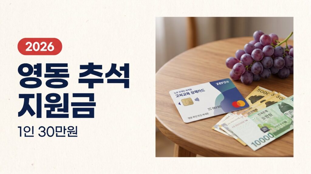 영동 추석 지원금 1인 30만원