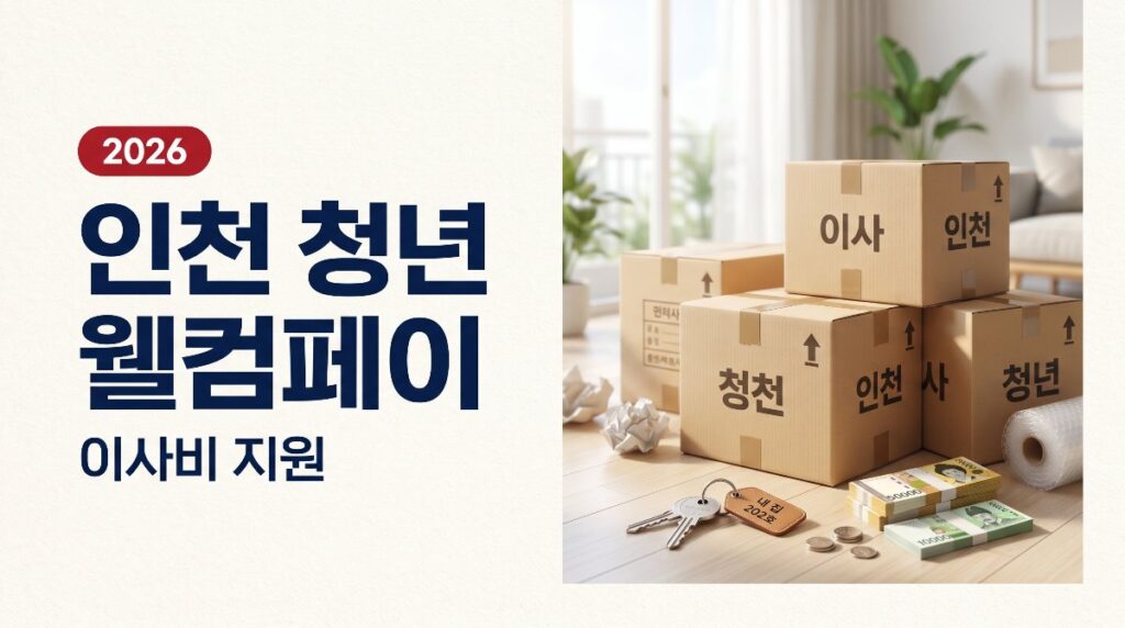 📝 인천 제물포구(구 동구) 청년 웰컴페이 — 이사비 최대 40만원 지원 (7월 재접수)