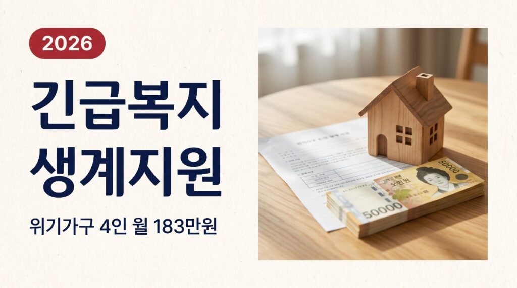 🆘 긴급복지 생계지원, 위기가구 4인 월 183만원 총정리