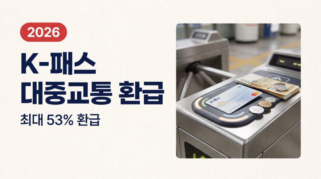 🚇K-패스 — 대중교통비 최대 53% 환급, 2026 신청방법 총정리