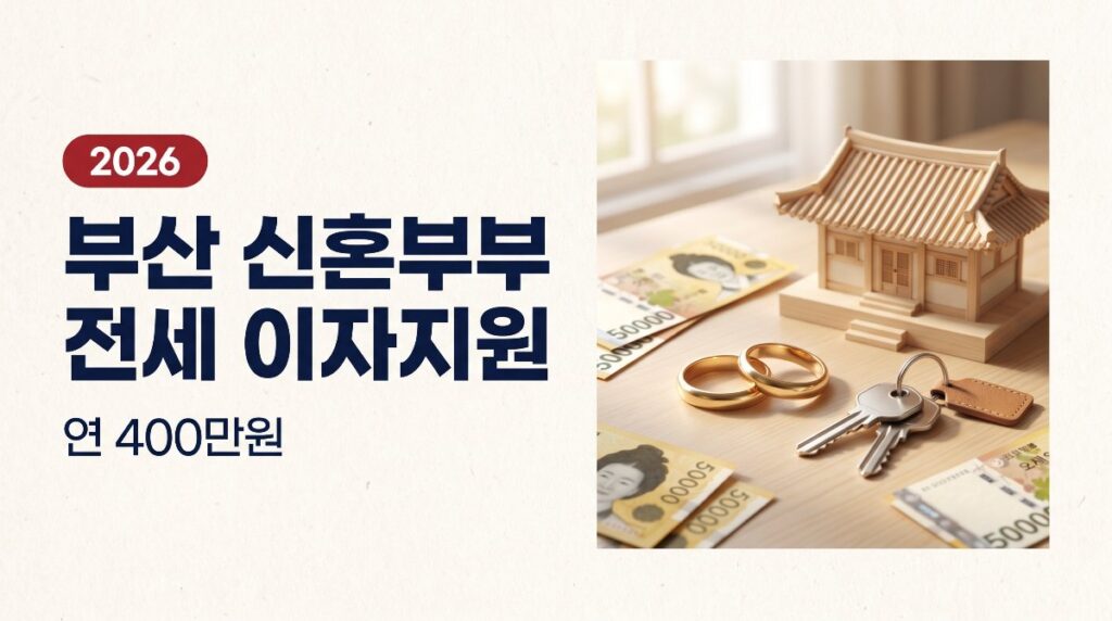 부산 신혼부부 전세 이자지원 연 400만원 받는 법