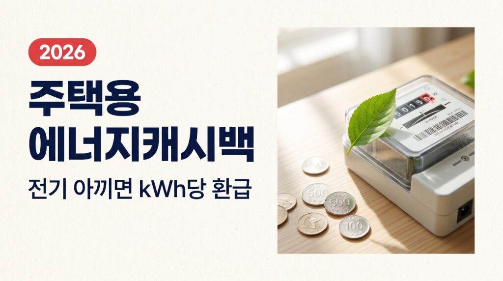 ⚡2026 주택용 에너지캐시백 — 전기 아끼면 kWh당 최대 120원 현금환급 신청방법 총정리