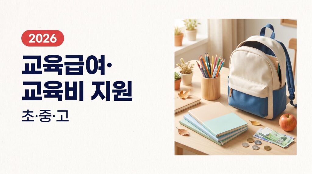 📚2026 교육급여·교육비 지원 — 초50·중70·고86만원 교육활동지원비 신청방법 총정리