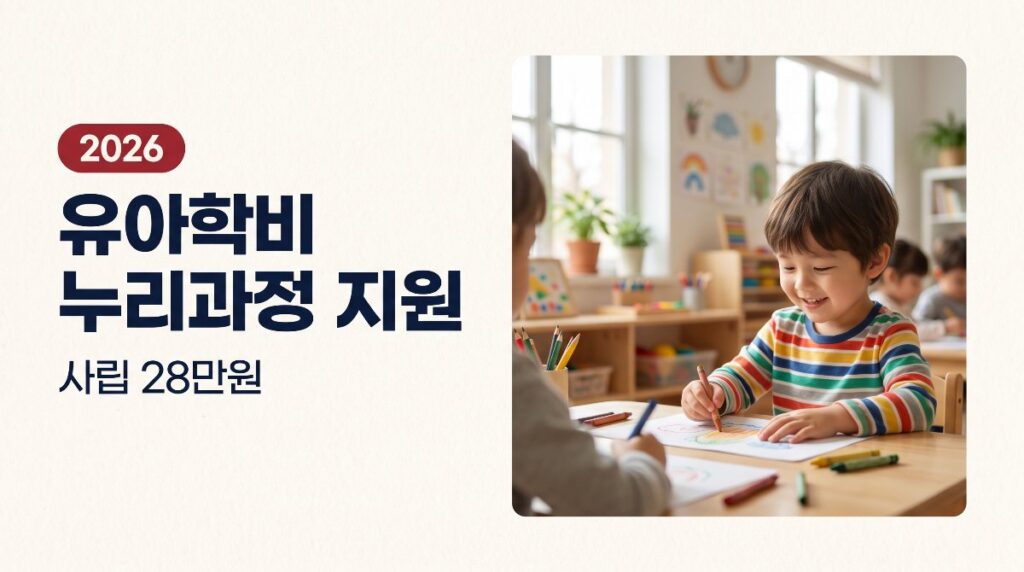 유아학비 누리과정 지원 사립 28만원 신청방법