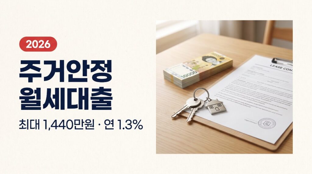 주거안정 월세대출 최대 1,440만원 연 1.3%