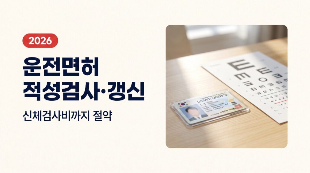 운전면허 적성검사·갱신 총정리, 신체검사비까지 아끼는 법