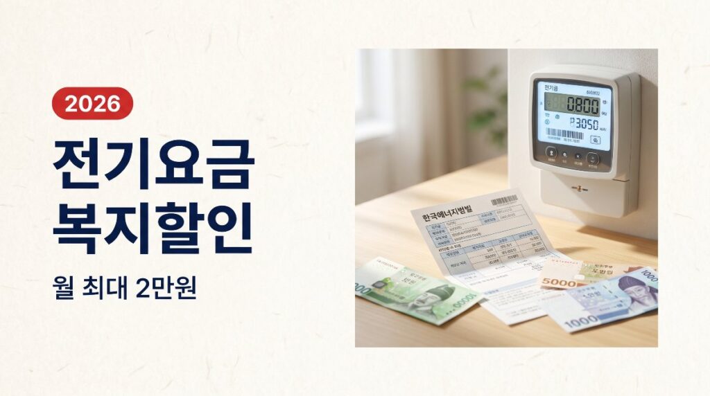 전기요금 복지할인 월 최대 2만원, 신청해야 받습니다