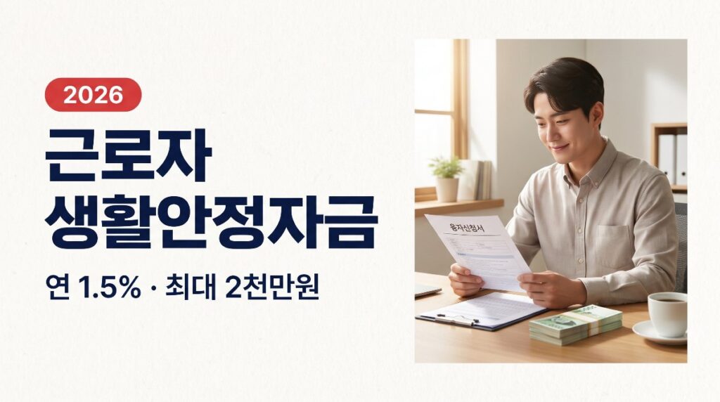 근로자 생활안정자금 융자 연 1.5% 최대 2천만원