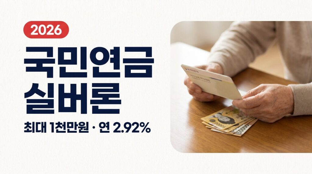 국민연금 실버론 최대 1천만원 연 2.92% 대부