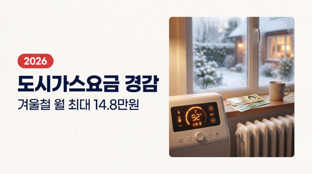 도시가스요금 경감 겨울철 월 최대 14만 8천원