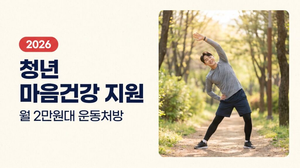 청년 몸·마음 건강 지원, 월 2만원대로 운동처방 받는 법