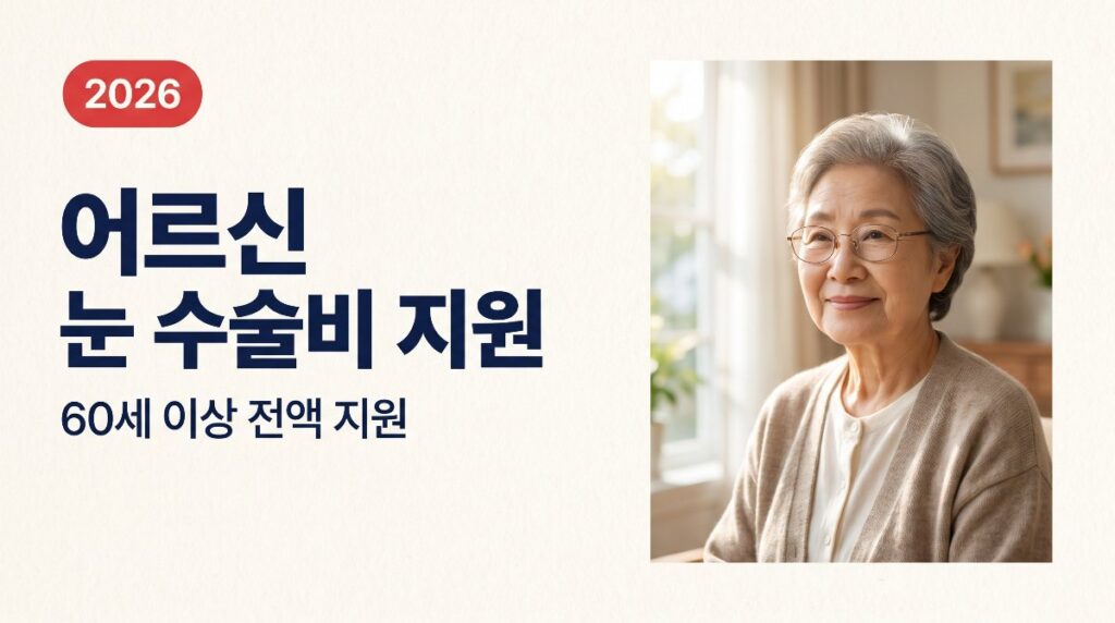 60세 이상 눈 수술비 전액 지원 노인실명예방사업