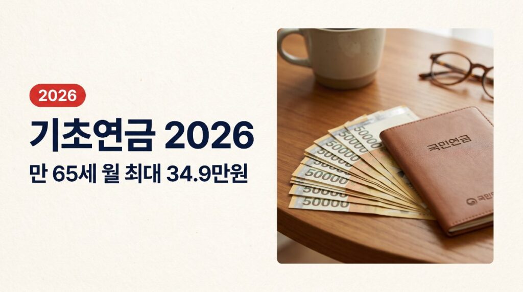 👵기초연금 2026 — 만 65세 월 최대 349,700원, 신청방법 총정리
