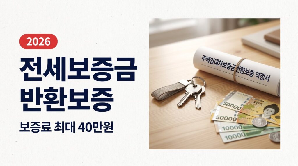 🏠청년 전세보증금 반환보증 보증료 지원 — 최대 40만원 돌려받기, 2026 신청방법 총정리