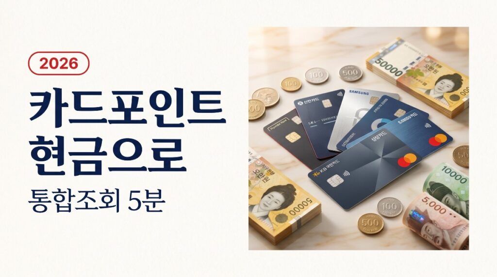💳 흩어진 카드포인트 현금으로 받는 법 — 통합조회 5분