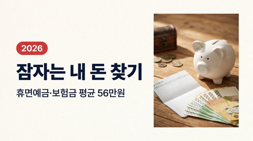 잠자는 내 돈 찾기 — 휴면예금·보험금 건당 평균 56만원