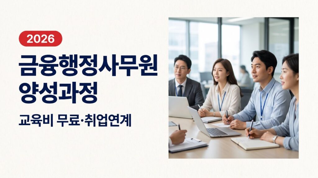 💼 동작구 금융행정사무원 양성과정 — 교육비 전액 무료·취업연계