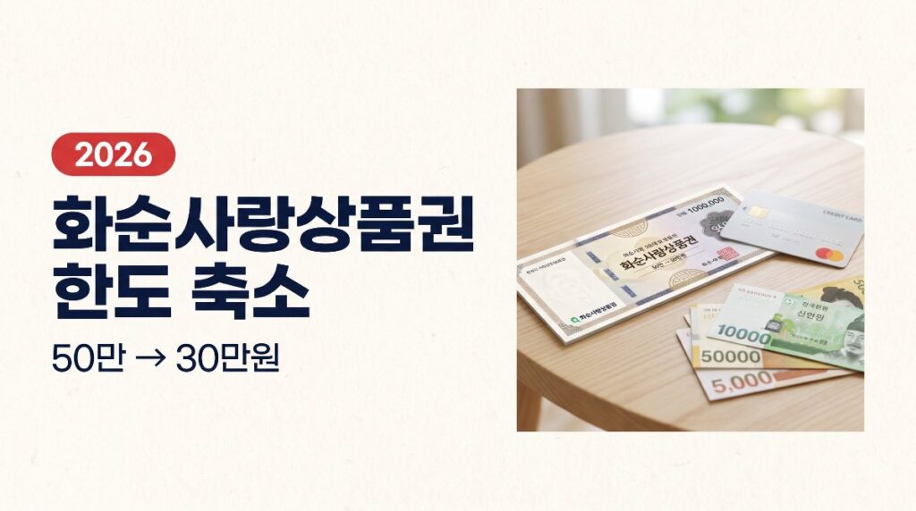 화순사랑상품권 8월 구매한도 축소(50만→30만원), 캐시백은? 총정리