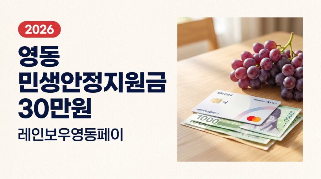 영동군 민생안정지원금 30만원, 레인보우영동페이 지급 총정리