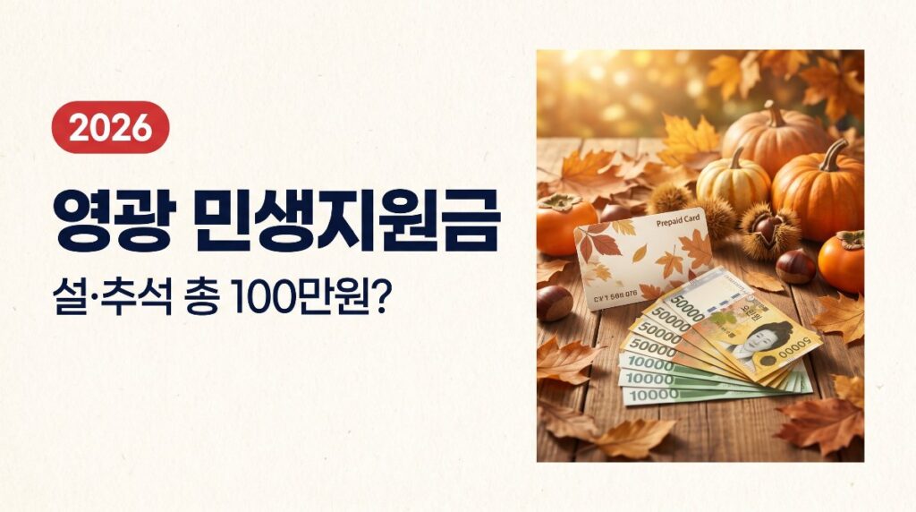 영광군 민생지원금, 2026 설·추석 총 100만원? 계획·전례 총정리